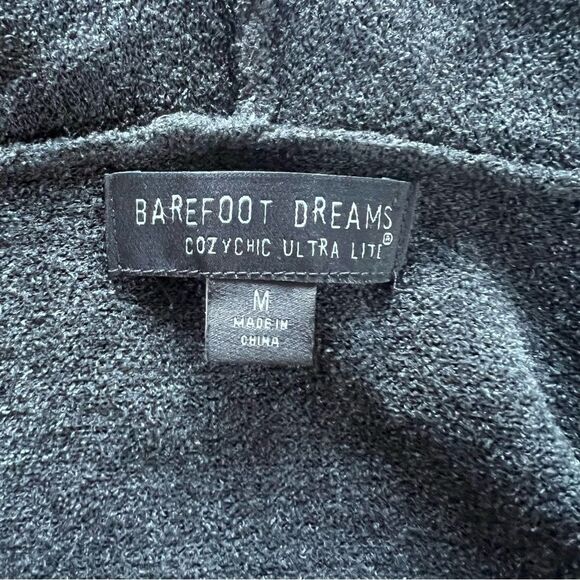 BAREFOOT DREAMS Cozy Chic Lite Longline Shawl Collar Cardigan Grey Medium NEW - Picture 7 of 8